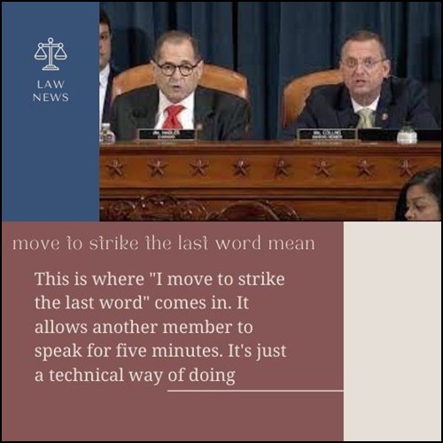 move to strike the last word mean