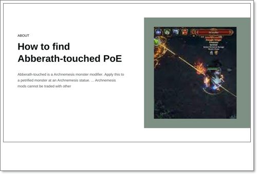 How to find poe abberath touched